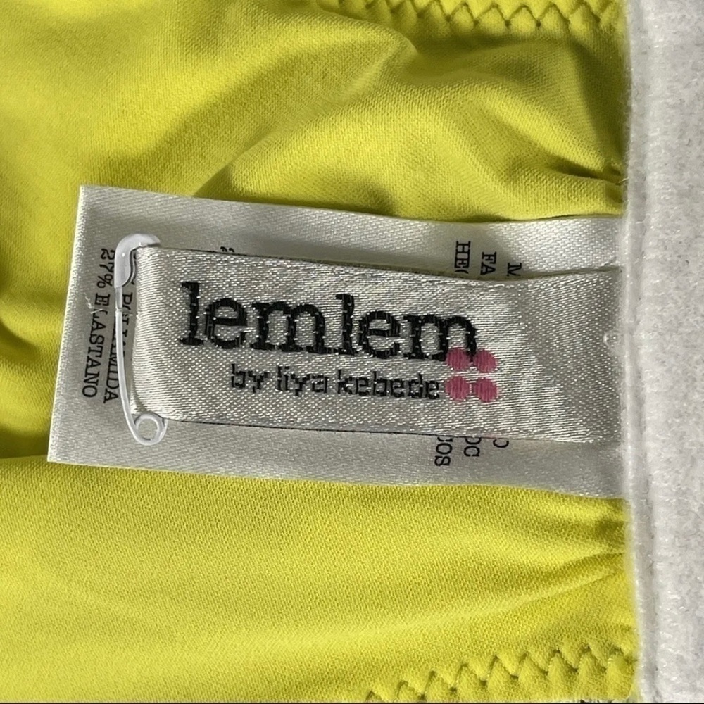 LEMLEM Amira Tie Front Bikini Top Women’s - Yellow Size - Medium $135 - Picture 10 of 11
